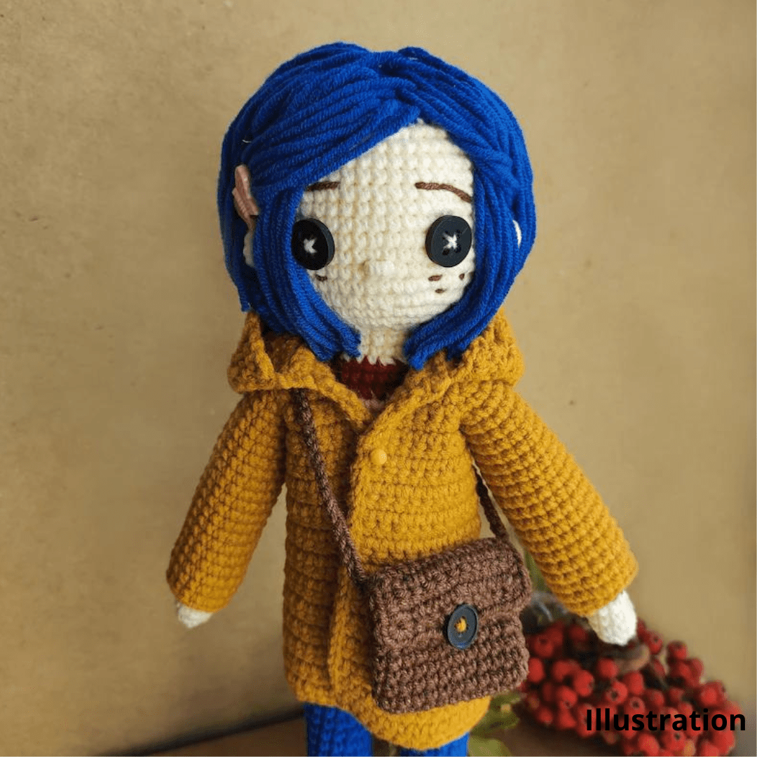 Crochet Coraline Doll with Button Eyes | GardenYarn | 2024